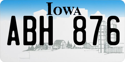 IA license plate ABH876