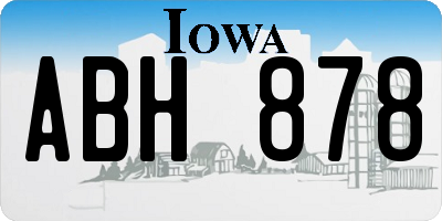 IA license plate ABH878