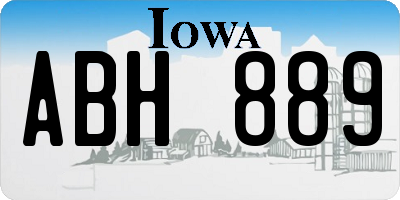 IA license plate ABH889