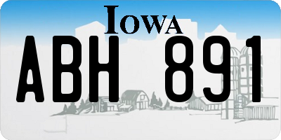IA license plate ABH891