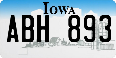 IA license plate ABH893