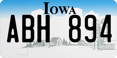 IA license plate ABH894