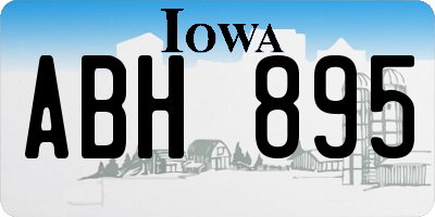 IA license plate ABH895