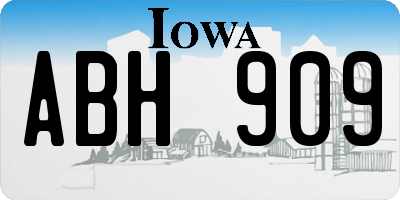 IA license plate ABH909