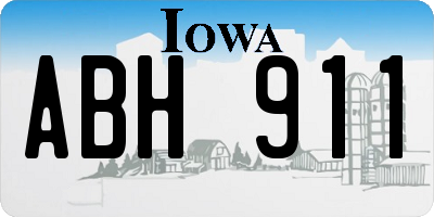 IA license plate ABH911
