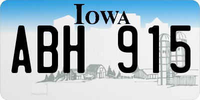 IA license plate ABH915