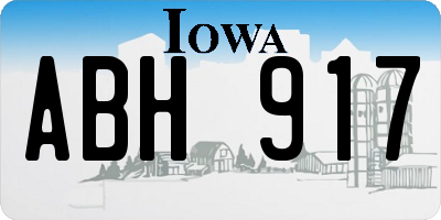 IA license plate ABH917