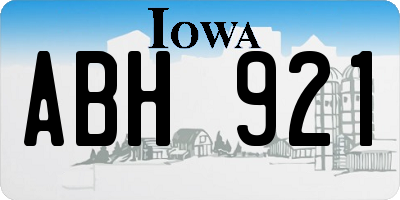 IA license plate ABH921