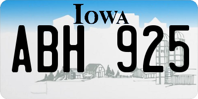 IA license plate ABH925