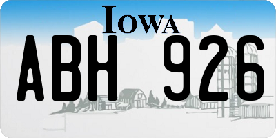 IA license plate ABH926