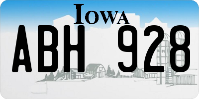 IA license plate ABH928