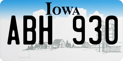 IA license plate ABH930