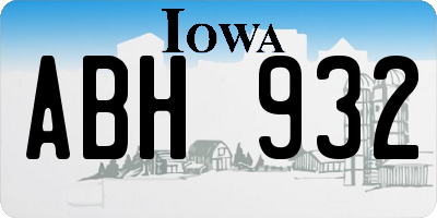 IA license plate ABH932