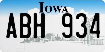 IA license plate ABH934