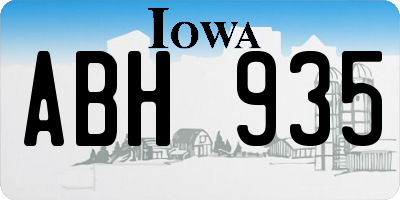 IA license plate ABH935