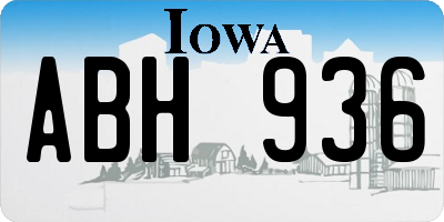 IA license plate ABH936
