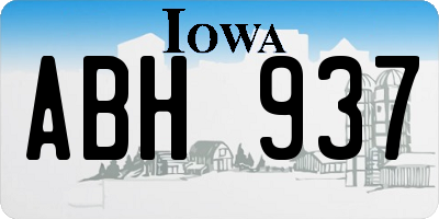IA license plate ABH937