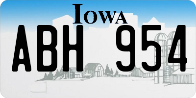 IA license plate ABH954