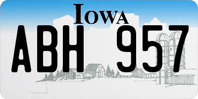 IA license plate ABH957