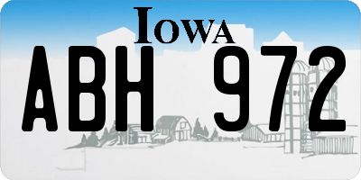 IA license plate ABH972