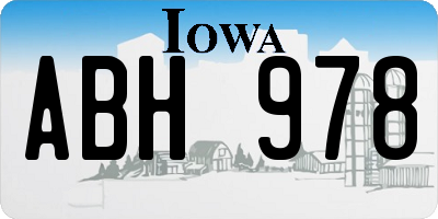 IA license plate ABH978