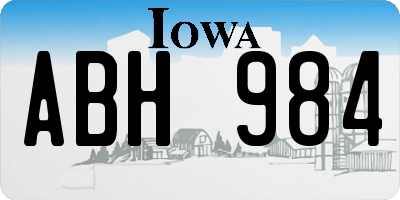 IA license plate ABH984
