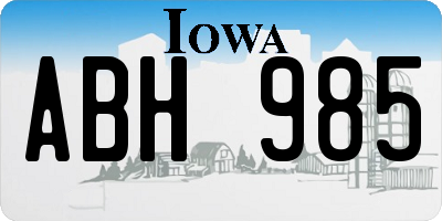 IA license plate ABH985