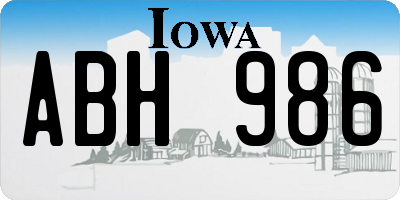 IA license plate ABH986