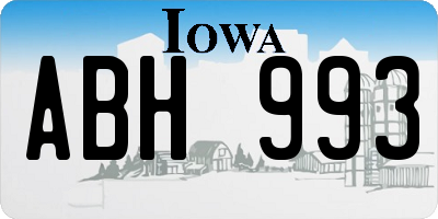 IA license plate ABH993