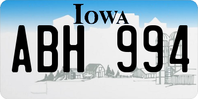 IA license plate ABH994