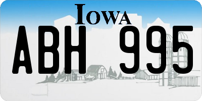 IA license plate ABH995