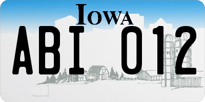 IA license plate ABI012