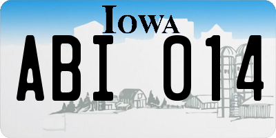 IA license plate ABI014