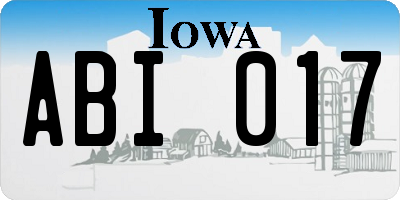 IA license plate ABI017