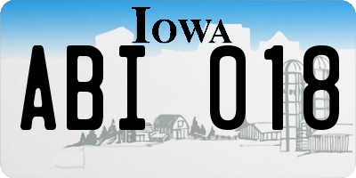 IA license plate ABI018