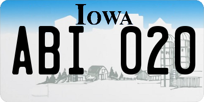 IA license plate ABI020