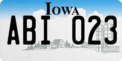IA license plate ABI023
