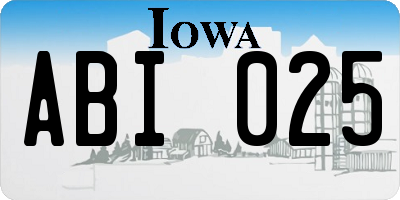 IA license plate ABI025