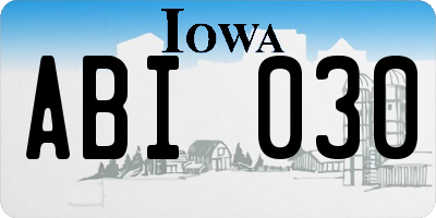 IA license plate ABI030