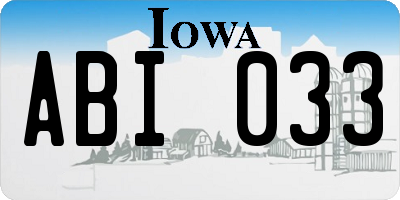 IA license plate ABI033