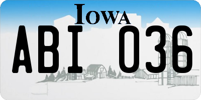IA license plate ABI036