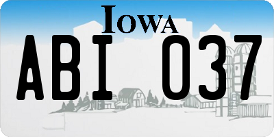 IA license plate ABI037