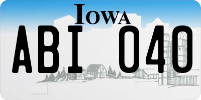 IA license plate ABI040