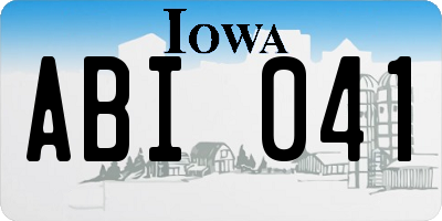 IA license plate ABI041