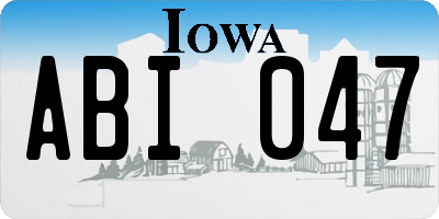 IA license plate ABI047