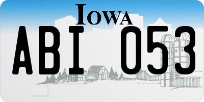 IA license plate ABI053