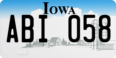 IA license plate ABI058