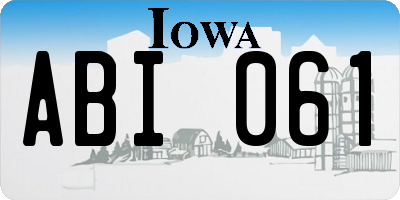 IA license plate ABI061