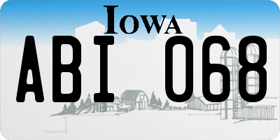 IA license plate ABI068