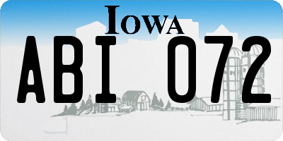 IA license plate ABI072